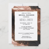 シックグラムバラ金ゴールドブラック抽象芸術ブライダルシャワー 招待状 (正面)