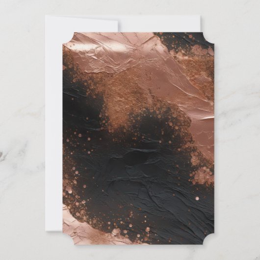 シックグラムバラ金ゴールドブラック抽象芸術ブライダルシャワー 招待状 (裏面)