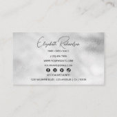 シックグラムラグジュアリーきらめくダイアモンドエレガントクリスタル 名刺 (裏面)