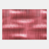 シックグラムレッドグリッターストライプズ ラッピングペーパーシート (正面3)