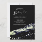 シックグラモラス金ゴールドグリッタースターブライダルシャワー 招待状 (正面)