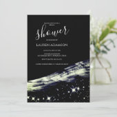 シックグラモラス金ゴールドグリッタースターブライダルシャワー 招待状 (スタンド正面)
