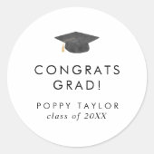 シックグラードキャップおめでとう卒業式シール ラウンドシール (正面)