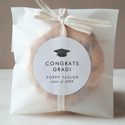 シックグラードキャップおめでとう卒業式シール ラウンドシール