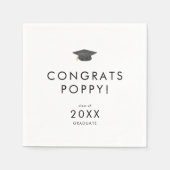 シックグラードキャップおめでとう卒業 スタンダードカクテルナプキン (正面)