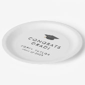 シックグラードキャップおめでとう卒業 ペーパープレート (アングル)