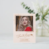 シックグラードパーティー保存日付バラ金ゴールドグリッター ポストカード (スタンド正面)