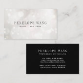 シックグリッターウィムシーシルバーホワイト《写真》ぼけ味 名刺 (正面/裏面)