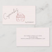 シックグリッターカップケーキストロベリストライプのー 名刺 (正面/裏面)