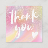 シックグリッターガーリーレインボールパ感謝していステル スクエア名刺 (正面)