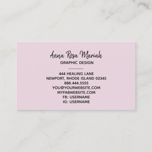 *~*シックグリッターガーリー抽象芸術エキサイティング 名刺 (裏面)