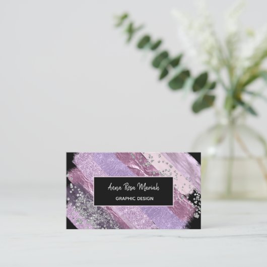 *~*シックグリッターガーリー抽象芸術エキサイティング 名刺 (スタンド正面)