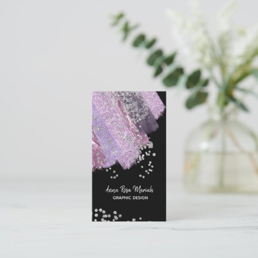 *~*シックグリッターガーリー抽象芸術エキサイティング 名刺 (スタンド正面)