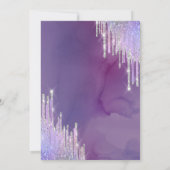 シックグリッタークラウンドロップバイオレットキンセニェラ 招待状 (裏面)