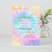 シックグリッタークラウンドロップ絞り染めキンセアニラ 招待状 (スタンド正面)