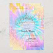 シックグリッタークラウンドロップ絞り染めキンセアニラ 招待状 (正面/裏面)