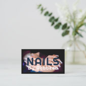 シックグリッターグラムネイルアートマニキュアサロンブルー 名刺 (スタンド正面)