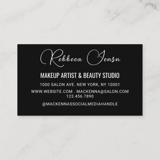 シックグリッターグラムネイルアートマニキュアサロンブルー 名刺 (裏面)