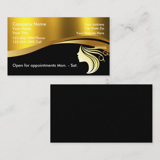 シックグリッターグラム美しいサロン名刺 名刺 (正面/裏面)