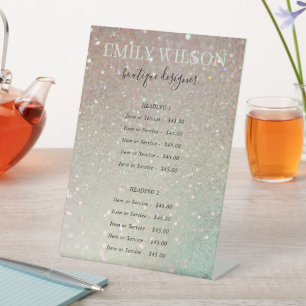 シックグリッターグリーンピンクアクアシャイニーサービス価格 台座サイン