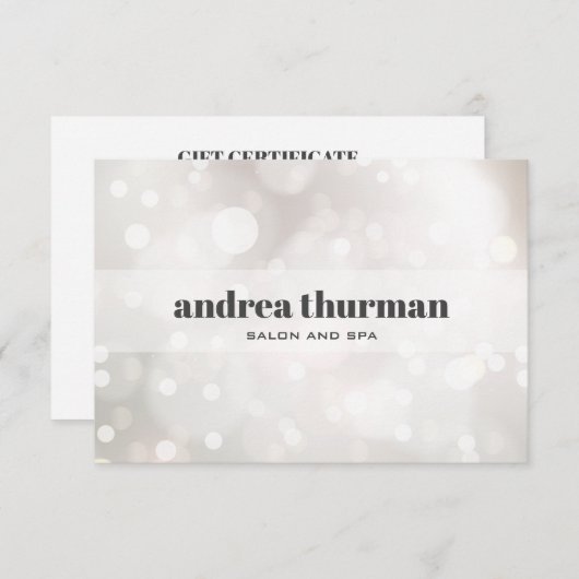シックグリッターシルバーホワイト《写真》ぼけ味ギフトカード (正面/裏面)