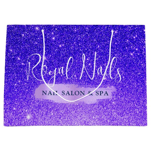 シックグリッタースパネイルサロンメイクアップヘア抱き枕 ラージペーパーバッグ (正面)