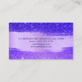 シックグリッタースパネイルサロンメイクアップロイヤリティカード 名刺 (裏面)