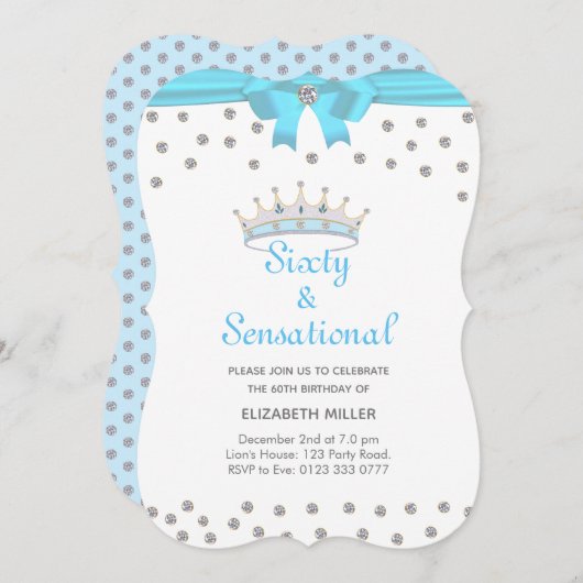 シックグリッターダイヤモンドクラウンシックス&センセーショナル 招待状 (正面/裏面)