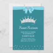 シックグリッターダイヤモンドSweet sixteenオンティール(緑がかった色)インビタット 招待状 (正面)