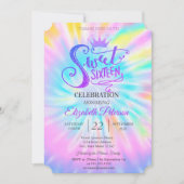 シックグリッターティアラティディースイーツ16パーティー 招待状 (正面)