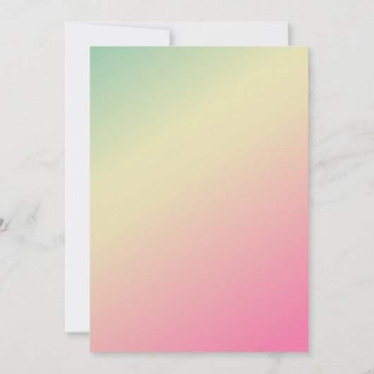 シックグリッターティアラパーム葉ズバースデーパーティー 招待状 (裏面)