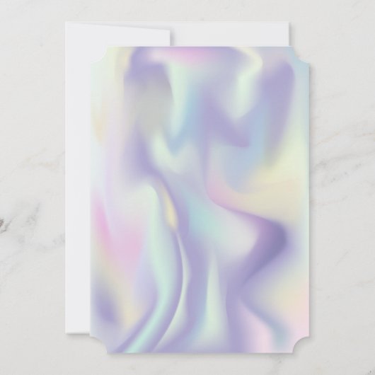 シックグリッターティアラホログラフィックスウィート16パーティー 招待状 (裏面)