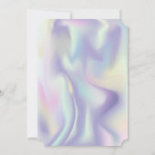 シックグリッターティアラホログラフィックスウィート17誕生日 招待状 (裏面)