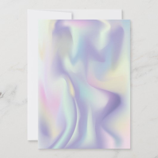 シックグリッターティアラホログラフィックバースデーパーティー 招待状 (裏面)