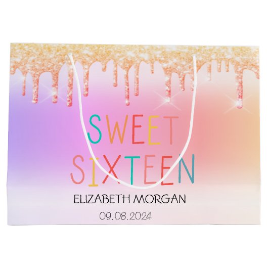 シックグリッタードリップスカラフルイーツ16 ラージペーパーバッグ (裏面)