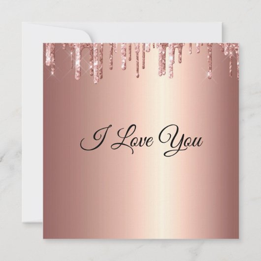 シックグリッタードリップフォトガールフレンド誕生日カード サンキューカード (裏面)