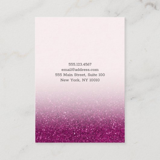 シックグリッターパープルグラデーションジュエリーイヤリングディスプレイ 名刺 (裏面)