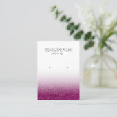 シックグリッターパープルグラデーションジュエリーイヤリングディスプレイ 名刺 (スタンド正面)