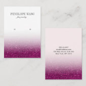シックグリッターパープルグラデーションジュエリーイヤリングディスプレイ 名刺 (正面/裏面)