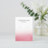 シックグリッターピンクグラデーションジュエリーイヤリングディスプレイ 名刺 (スタンド正面)