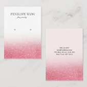 シックグリッターピンクグラデーションジュエリーイヤリングディスプレイ 名刺 (正面/裏面)