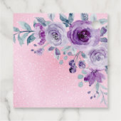 シックグリッターピンクパープルバラフローラ誕生日 フェイバータグ (裏面)