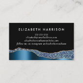 シックグリッターブルーフォイルブラック 名刺 (裏面)