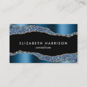 シックグリッターブルーフォイルブラック 名刺 (正面)