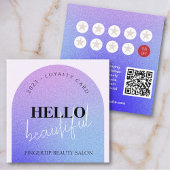 シックグリッターメイクアップ美しいネイルサロンロイヤリティカード スクエア名刺