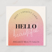 シックグリッターメイクアップ美しいネイルサロンロイヤリティカード スクエア名刺 (正面)