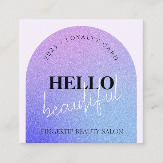 シックグリッターメイクアップ美しいネイルサロンロイヤリティカード スクエア名刺 (正面)