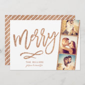 シックグリッターメリーフォトブースフィルムストリップホリデー シーズンカード (正面/裏面)