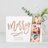 シックグリッターメリーフォトブースフィルムストリップホリデー シーズンカード (スタンド正面)