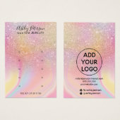 シックグリッターレインボー数々のスタッドイヤリングディスプレイ (正面&裏面)